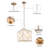 4-Light Modern Geometric Pendant with Fabric Shade