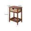 Table d'appoint en noyer et naturel avec panier tressé-97821423