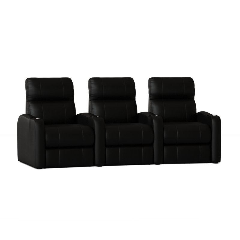 Rangée de sièges de cinéma maison (rangée de 3), Noir luxe, Électrique