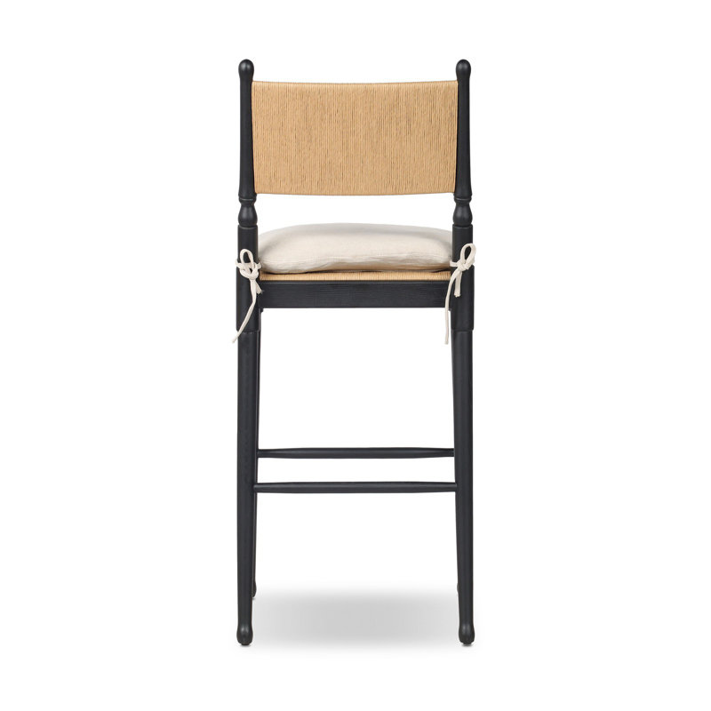 Fayth Stool with Cushion, Bar Stool (29.5” Seat Height)”, Stained Black Ash Frame