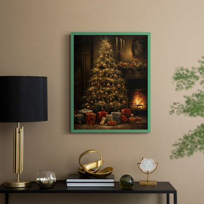 «Christmas Holiday Art DCLXVII», reproduction d'art encadrée - bois massif