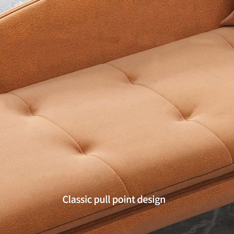Méridiennes confortables à coussin épais Comfy, Accoudoir à droite (vu de face), Mélange de polyester orange