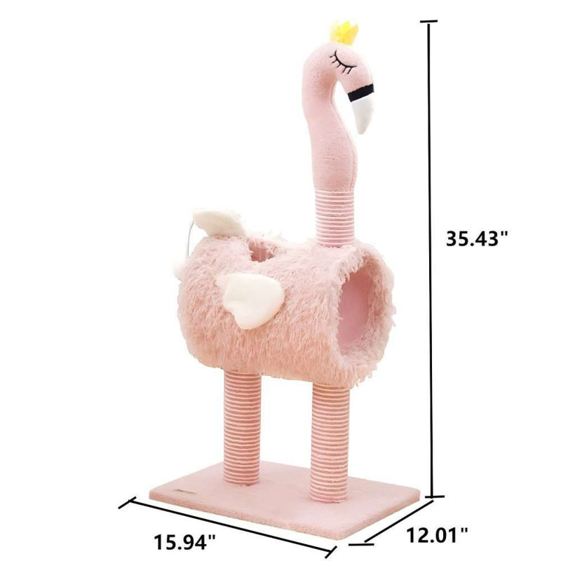 Structure d'escalade pour chat en flamant rose