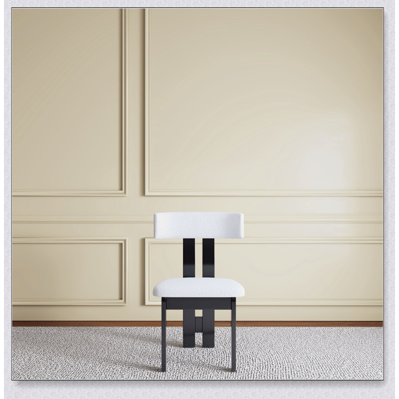 Ensemble de 2 chaises de salle à manger modernes, revêtement en velours blanc pur et structure en bois massif, dossier vertical pour plus de confort et de style