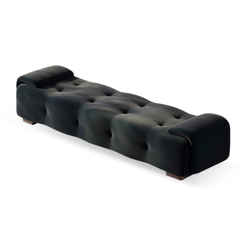Banc rembourré, H 16,93 po x l 59,06 po x P 19,69 po, Noir
