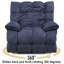 Fauteuil inclinable surdimensionné de 43,5 po Adyen, pivotant à 360 °, berçant à 30 °-65139706-43599743