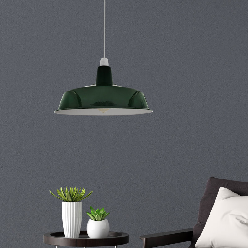 18.7cm H Metal Dome Lamp Shade, Green