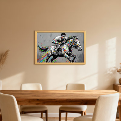Colourful Horse Rider Art Print