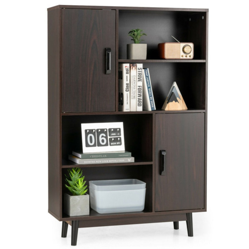 Buffet avec tablette de porte, Marron foncé