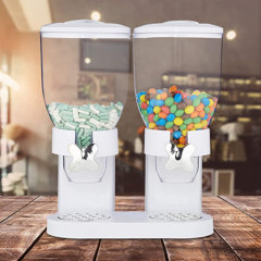 2.5L Double Cereal Dispenser Food Beans Divided Storage Container Box  Damp-proof