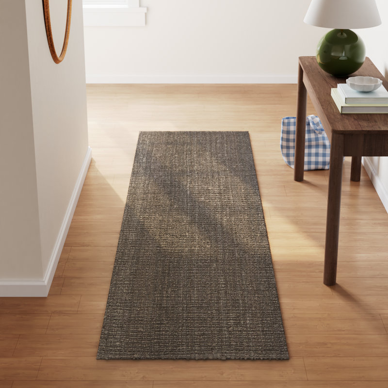 Auckland Handwoven Flatweave Jute/Sisal Brown Area Rug, Runner 2'6" x 10'