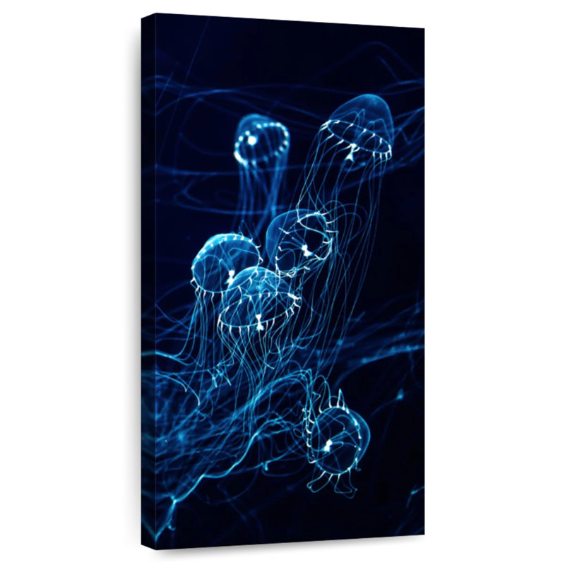 Méduse bleue brillante, H 48 po x l 24 po