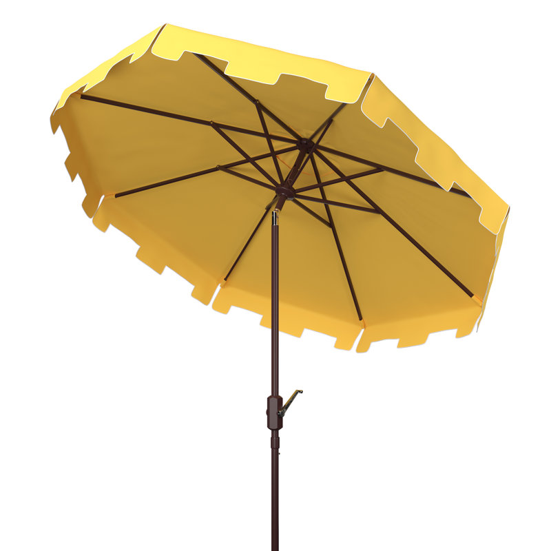 Parasol du marché Coramae, Jaune / Blanc, Brun, l 130 po x P 130 po