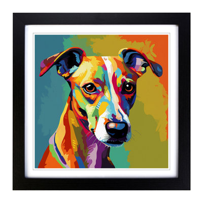 Whippet Pop Art No.1 - Framed Print