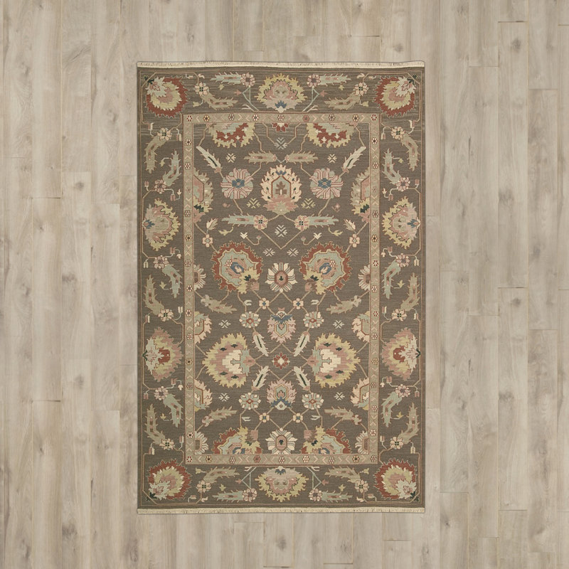 Tapis oriental en laine tissé à plat à la main Hillendale, Rectangle 12 pi x 18 pi