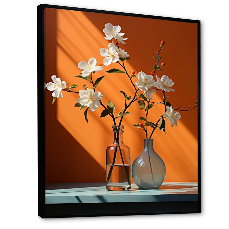 Coral Minimalisme soleil vie, reproduction d'art sur toile, H 20 po x l 12 po x P 1 po, Noir