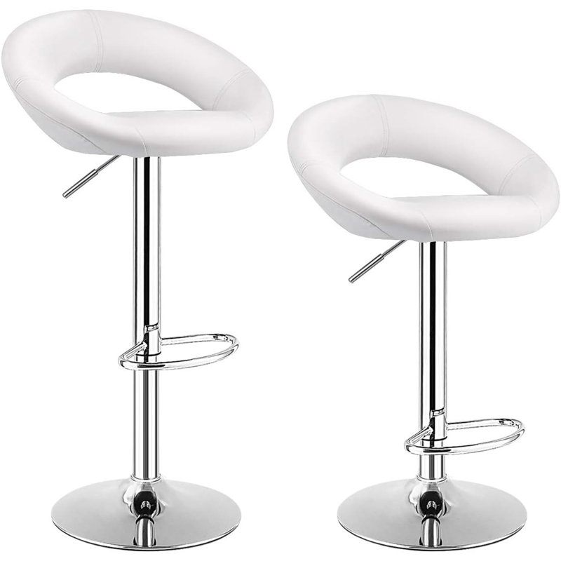 Tabouret pivotant à hauteur réglable William, Blanc