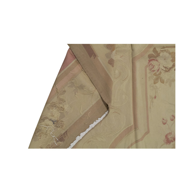 Hand-Knotted High-Quality Rose and Beige Area Rug
