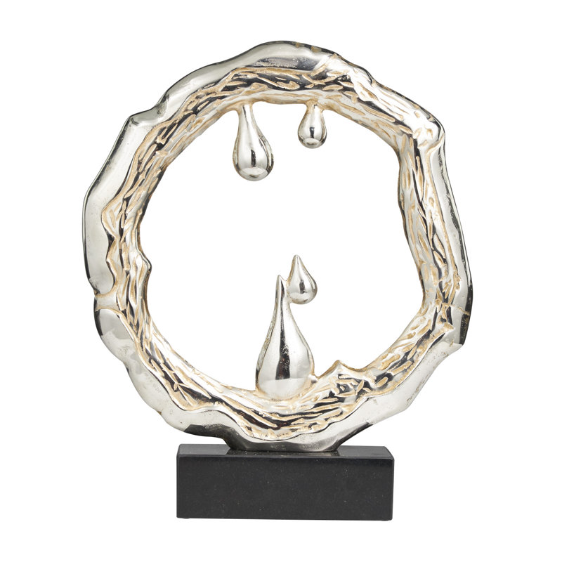 Moderna Aluminum Abstract Figurine / Sculpture Decorative Object, 22.85" H x 18.95" W x 3.4" D