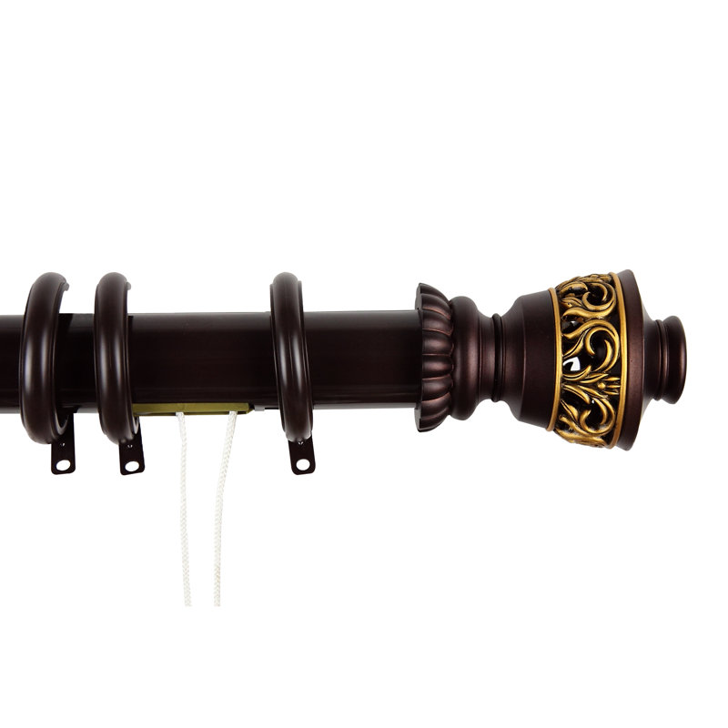 Tringle décorative simple Berman, l 66 à 120 po, Cacao