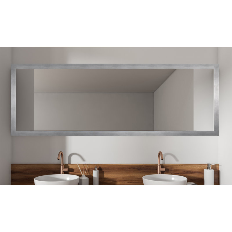 Miroir décoratif, 33 po x 66 po, Argenté mat