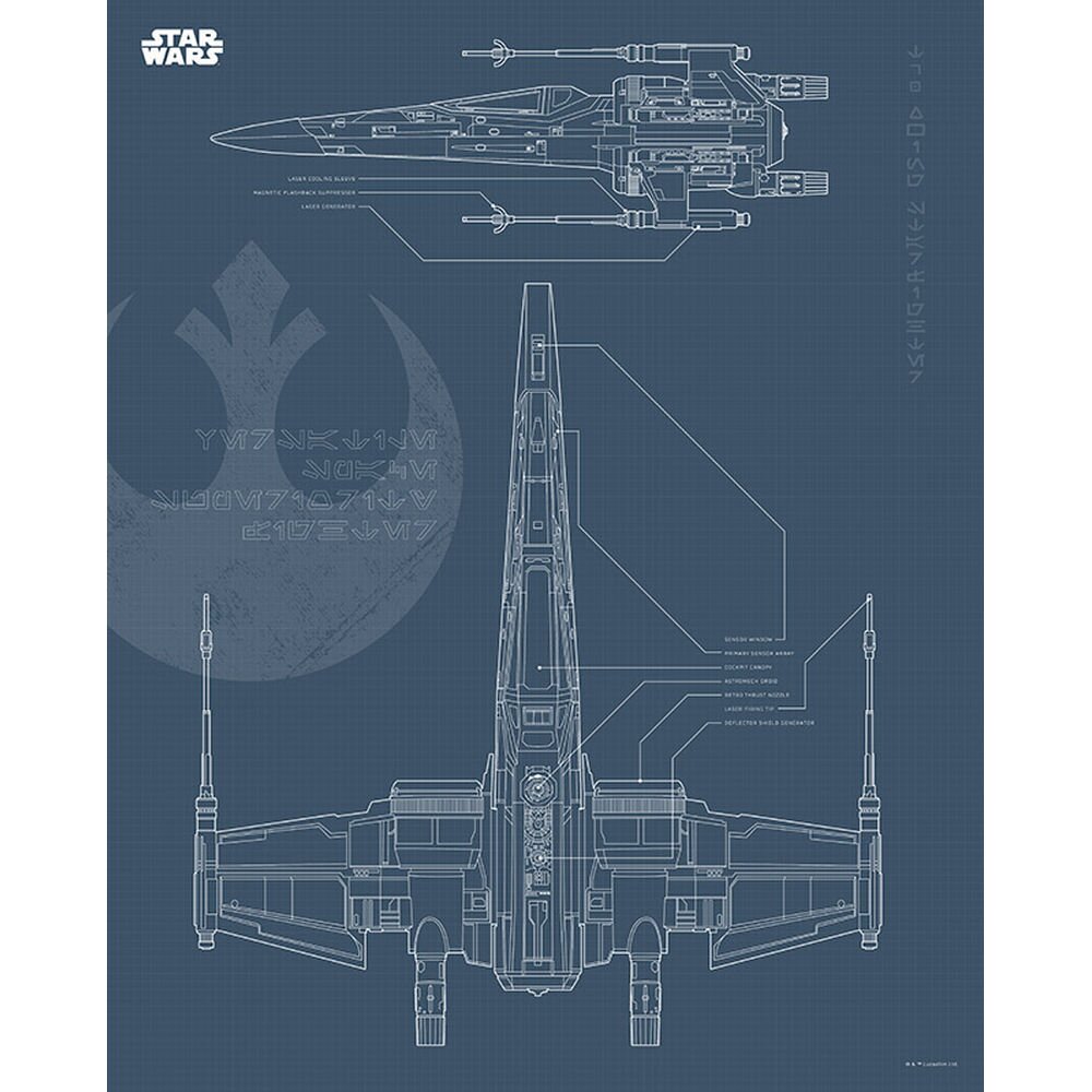 Poster Star Wars Blue X-Wing