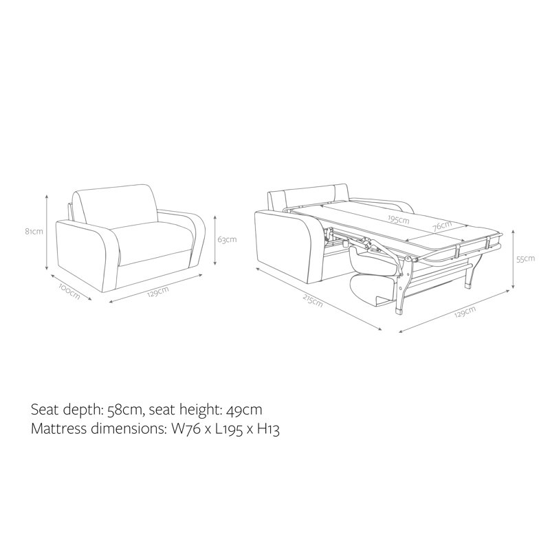 Jay-Be® Deco Snuggler Sofa Bed with e-Sprung™ Mattress - Luxe Velvet, Saffron