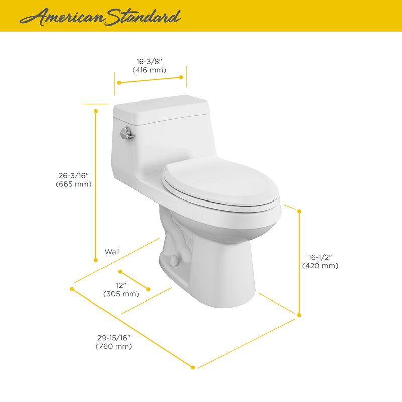 American Standard Colony 1.28 Gallons GPF Elongated Comfort Height Floor Mounted Kit (Seat Included)