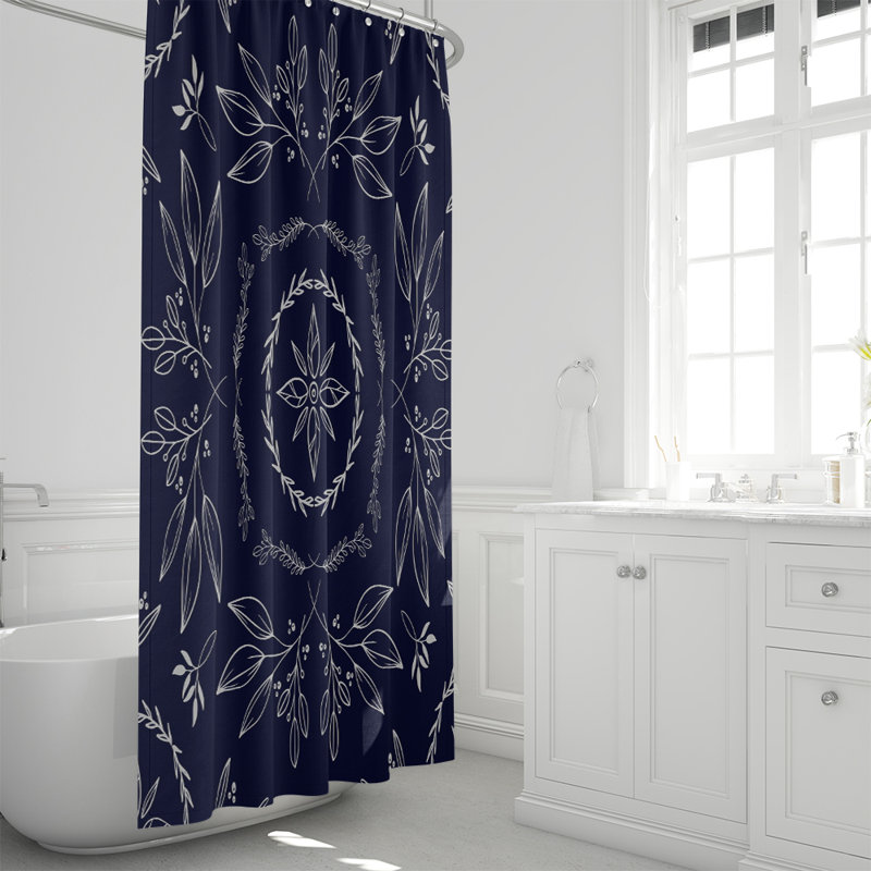 Rideau de douche simple à motif floral Jasmyn, 70 po x 72 po