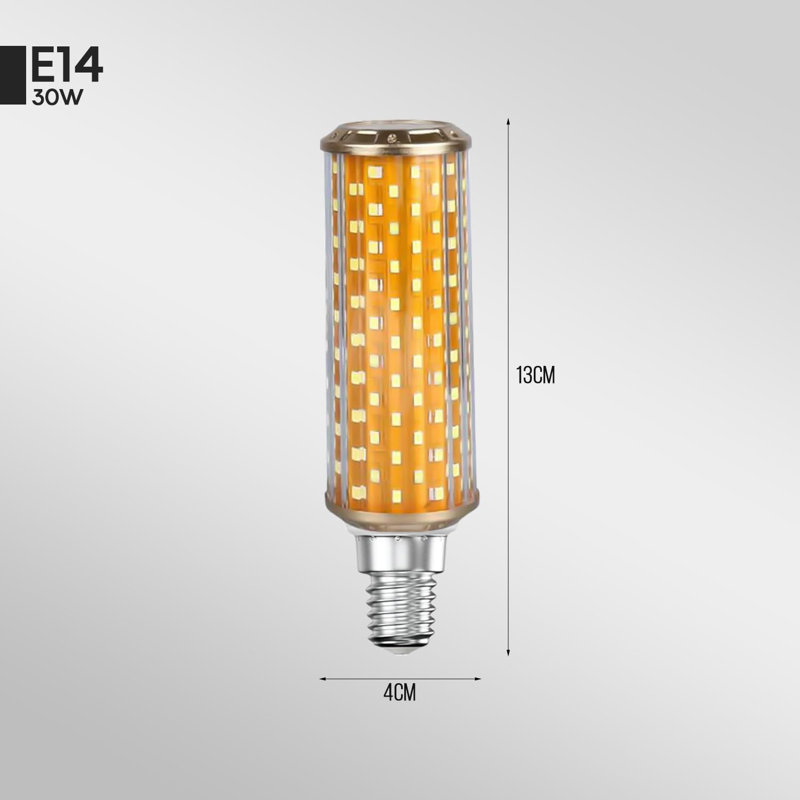 E14 LED Corn Light Bulb 30W, Four Colour Candle Bulb, 360° Beam Angle, 230V, Edison Screw ES LED Corn Lamp, Not Dimmable, Pack of 2