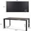 Table de salle à manger d'extérieur, plateau rectangulaire à lattes, aluminium noir 70 po