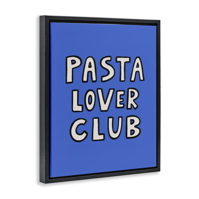 "Pasta Lover Club", art mural sur toile flottante bleue, design par House of Lulu