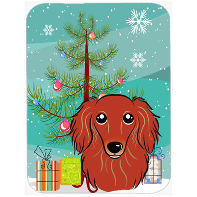 Planche à découper en verre caroline et teckel à long teckel Under the Christmas Tree