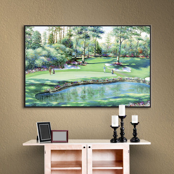 « the water trap », reproduction d’art sur toile tendue encadrée, H 36 po x l 48 po x P 2 po