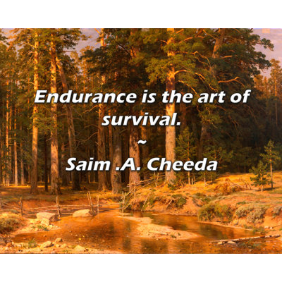 Saim .A. Cheeda Quote: Endurance is the art of survival.