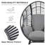 Fauteuil pour patio en osier de rotin en acier osier l 24 po x P 38 po x H 16 po Aurelle