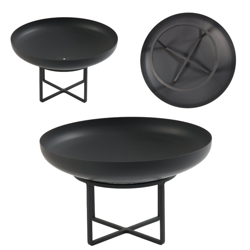 Maui Round Steel Smokeless Fire Pit, Black