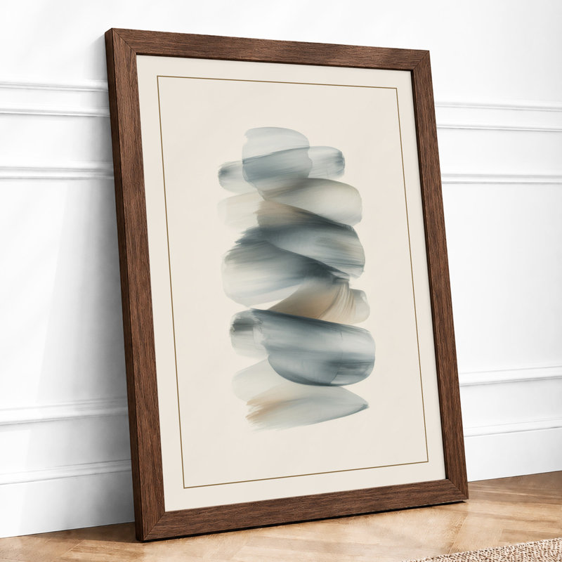 Stacked Whispers Minimalist - Print, A2 - 59.4 x 42.0 cm, Walnut