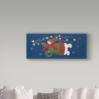 « flying bonhomme de neige », art sur toile