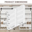 Porte de grange double 84 "en bois et bibliothèque apprêtée avec trousse de quincaillerie de fixation-103256419