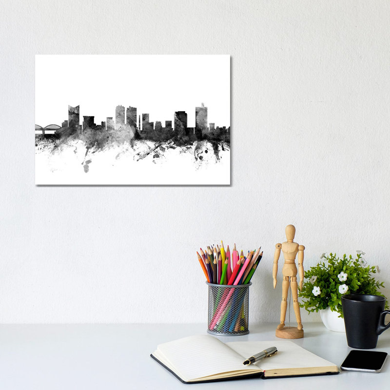 Fort Worth, Texas In Black & White by Michael Tompsett - Wrapped Canvas Gallery-Wrapped Canvas Giclée