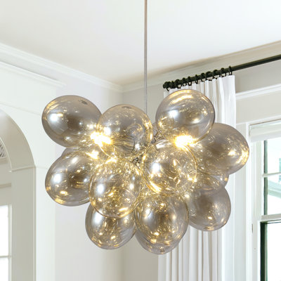 3 - Light Dimmable Glass Globe Chandelier