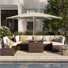 6 person Rattan Sectional Seating Group with Cushions