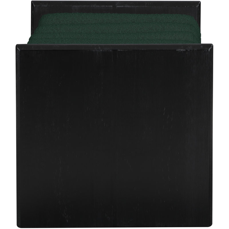 Banc en bois Boucle, H 18 po x l 32 po x P 19 po, Tissu vert bouclé / finition noire