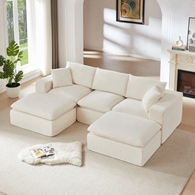 Canapé modulaire en U, canapé 3 places avec repose-pieds
