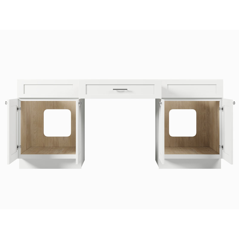 Base de meuble-lavabo double 78 po seulement, Blanc
