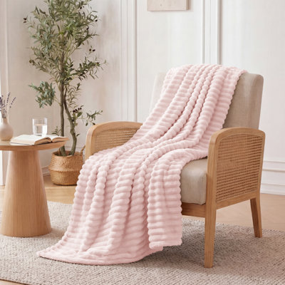 Bedsure Sherpa Fleece Blanket, Reversible Soft Twin with Cozy Warmth, Stripe Design for Everyday Comfort