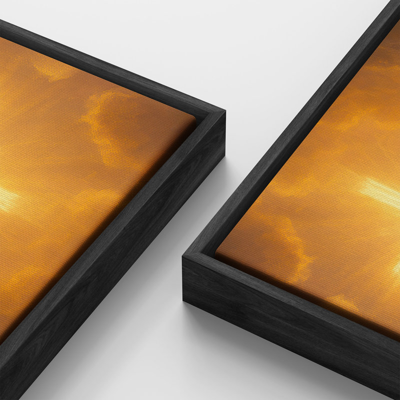 «Glowing Cross Light Waterfall Heavenly», art mural vertical sur toile encadrée, Noir, H 60 po x l 20 po