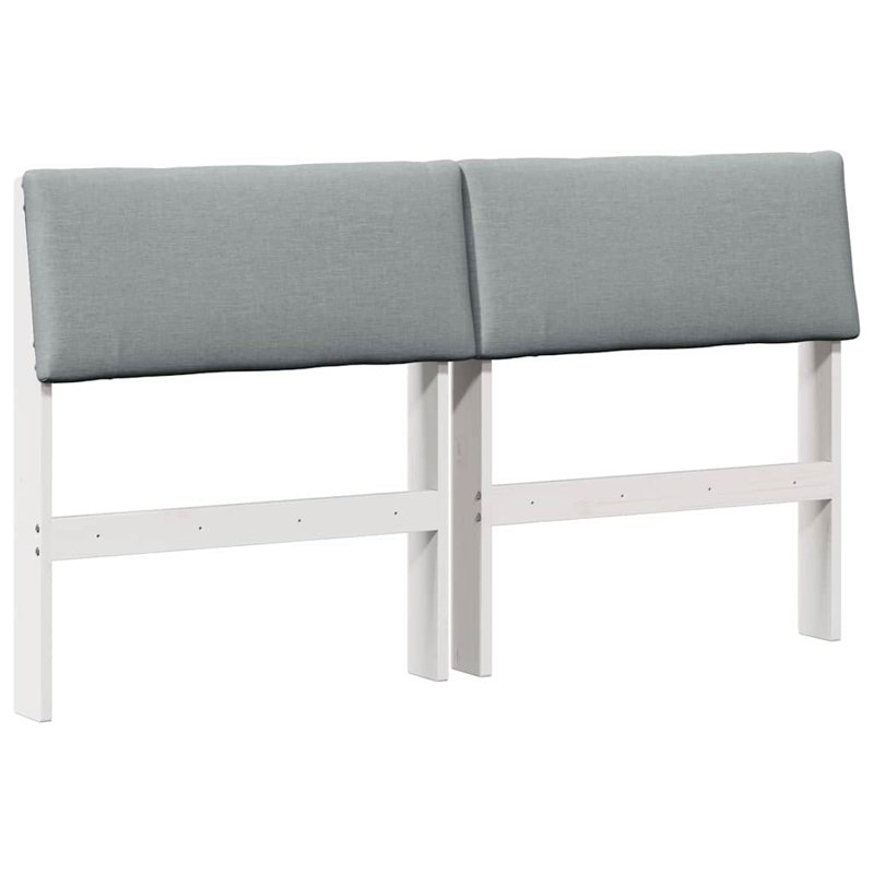 Solid Wood Headboard, UK King - DE 150 x 200 cm, Light Grey, White