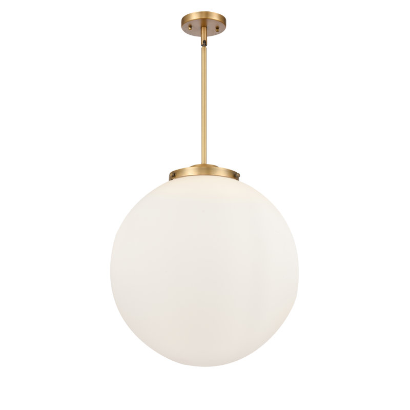 Luminaire suspendu sphère 3 lumières Frederick, H 19 po x l 18 po x P 18 po, Blanc, Or